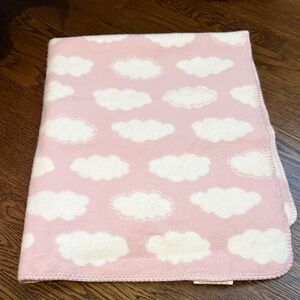 Pottery Barn Kids Pink and White Cloud Baby Blanket